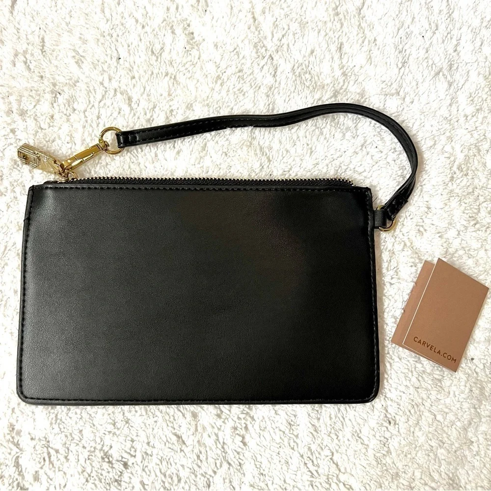NWT KURT GEIGER CARVELA black medium wristlets clutches.